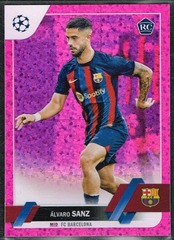 2022-23 Topps UEFA Club Pink Sparkle #67 Alvaro Sanz RC - FC Barcelona